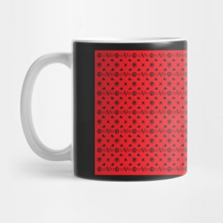 COVID 19 Pattern Red Black Mug